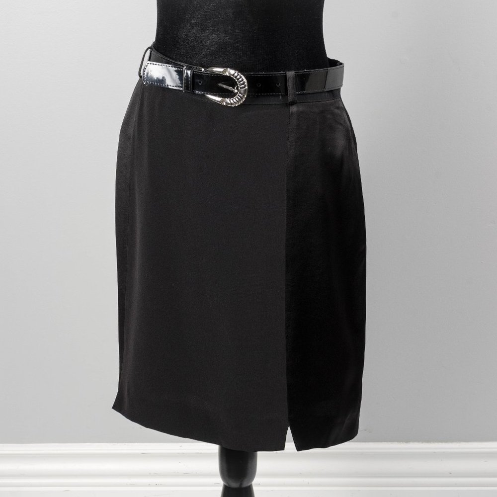 New  satin 2 tone skirt with belt  - Steilmann Germany - sz 44